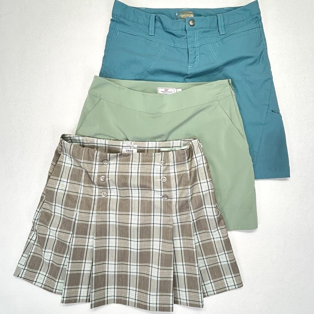 Lot of 3 Golf Skort Women 6 Izod Cool FX vineyard vines Performance Athleta Tall